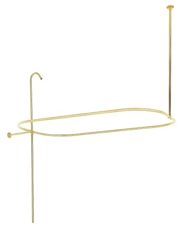 Kingston Brass ABT1040-2 Oval-Shape Shower Riser With Enclosure - Polished Brass