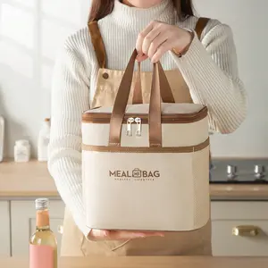 1/3PCS Portable Lunch Bag Food Insulated Box Waterproof Shoulder Strap Insulated Box, Hand-Held Lunch Box Bag, Fresh Aluminum,Insulated Lunch Bag With Thermal Bento Compartment, Portable Food Storage Container For Women Men