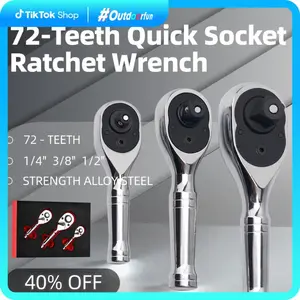 72-Tooth Quick-Release Ratchet Wrench Set (1/4", 3/8", 1/2" Drive) – 5° Swing Arc Chrome Alloy Flare Nut Wrench | Bi-Directional Heavy-Duty Mechanic | Professional Automotive & Industrial Repair Kit Gift for Dad Father DIYers Technicians, Back to School
