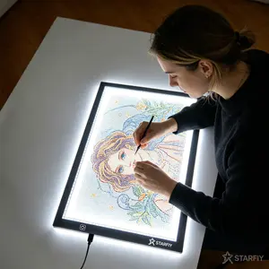 A3 LED drawing board, a drawing board for professional art use, with three-level dimming and no dot pattern, comes with a scale, Type-C power port, suitable for professional drawing and painting, diamond painting, sketching, and writing drawing tool kit