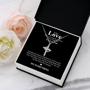 Cross Necklace for Women Silver Plated CZ Rotatable Pendant Dainty Faith Crucifix Necklace with Box Jewelry Gift for Teen Mom Wife Women Valentine's Gift Birthday