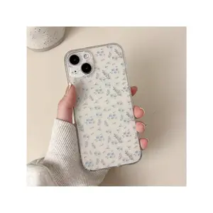 Floral Pattern Clear Phone Case, Decorative Phone Protector Cover, Phone Accessories Compatible With IPhone 11 12 13 14 15 Pro Max XS XR 7 8 Plus