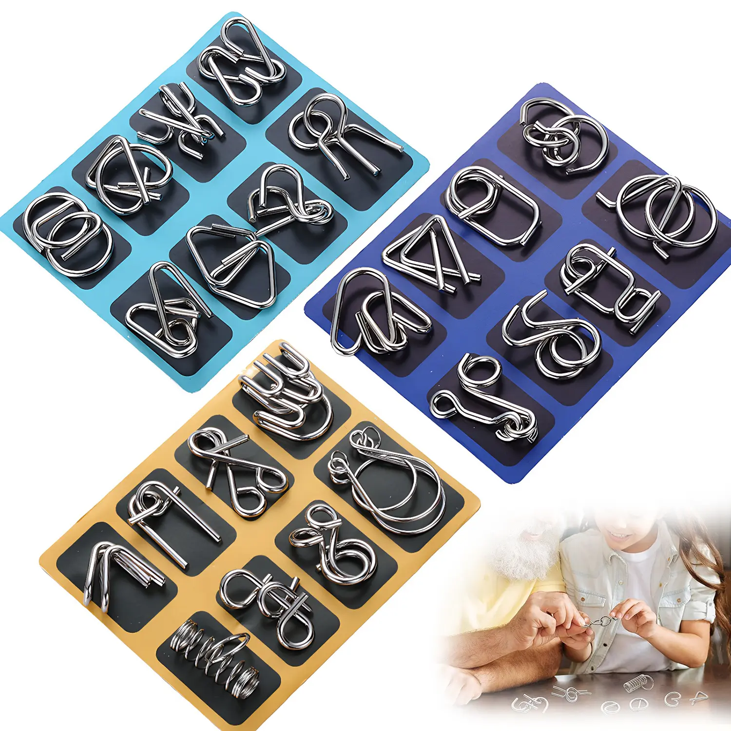 Metal Puzzles BINGLI Metal Wire Puzzle Set Of 8 With Pouch,Brain Teaser Metal Puzzles BINGLI Metal Wire Puzzle Set Of 8 With Pouch,Brain Teaser