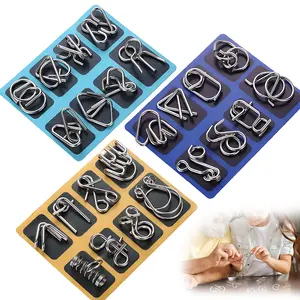 24pcs Metal Wire Puzzle Set, Brain Teaser IQ Test Disentanglemen Iron Link Unlock Interlock Game Ring Magic Trick for Party Favor Kids Adults Challenge, Holiday Gift Ideas