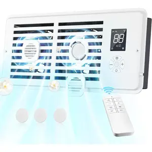 Register booster vent fan ac vent cover for 4x10 holes cover air boosting register fan smart 10speeds electric air exhaust for duct floor room wall window transfer with remote control