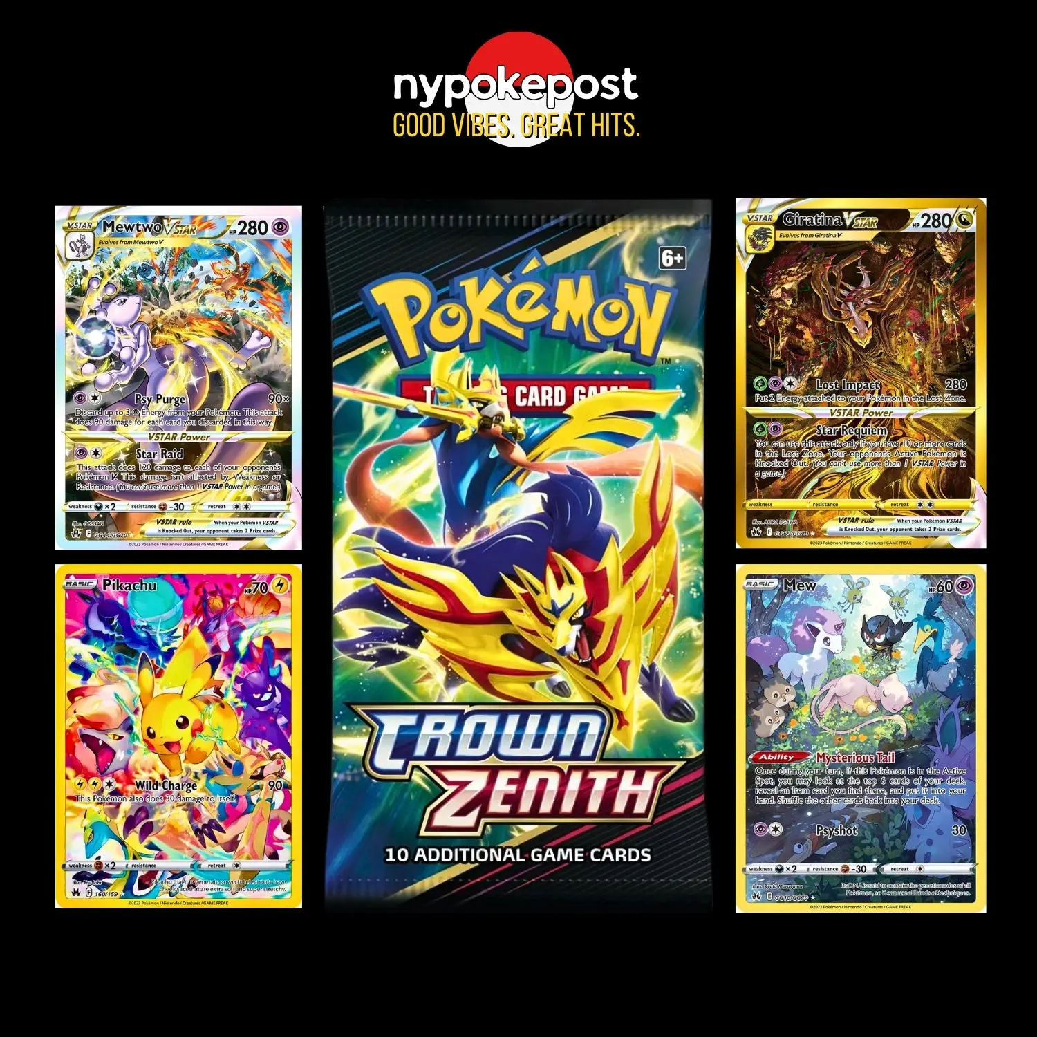 Crown Zenith Booster Pack - Sword & Shield - 10 cards - Pokemon Trading Card Game TCG