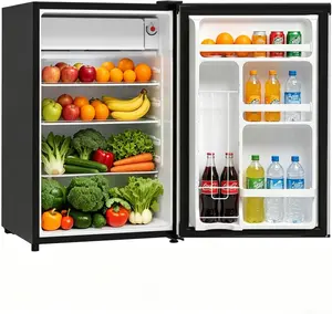 Garvee Energy-Efficient Mini Fridge with Freezer, 4.5 Cu.Ft Compact Refrigerator - Adjustable 7-Temp Control, Ultra-Quiet 38dB, Reversible Door - Large Capacity for Bedroom, Office, Dorm