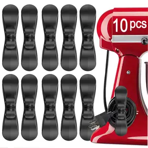 Cord Organizer for Appliances 10 Pack Stick On Wire Holder and Wrapper for Kitchen and Household Devices Pressure Cooker Mixer Blender Coffee Maker Hair Straightener Laptop Charger Home Storage Hook
