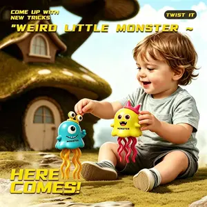 Dancing Monster Wind-Up Toy, Baby Crawling Training Play Toy, Interactive Educational Toy for Toddlers, Stress Relief Twisting Toy, No Battery Needed