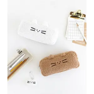 Here There Cat Fleece Pencil Pouch