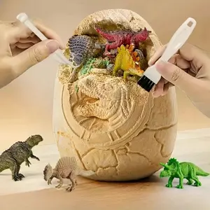 Real dinosaur fossil excavation set, dinosaur egg excavation kit, educational archaeological toy, includes mini dinosaur model, DIY handmade blind box for boys and girls for dinosaur egg excavation and treasure hunting in the dirt.