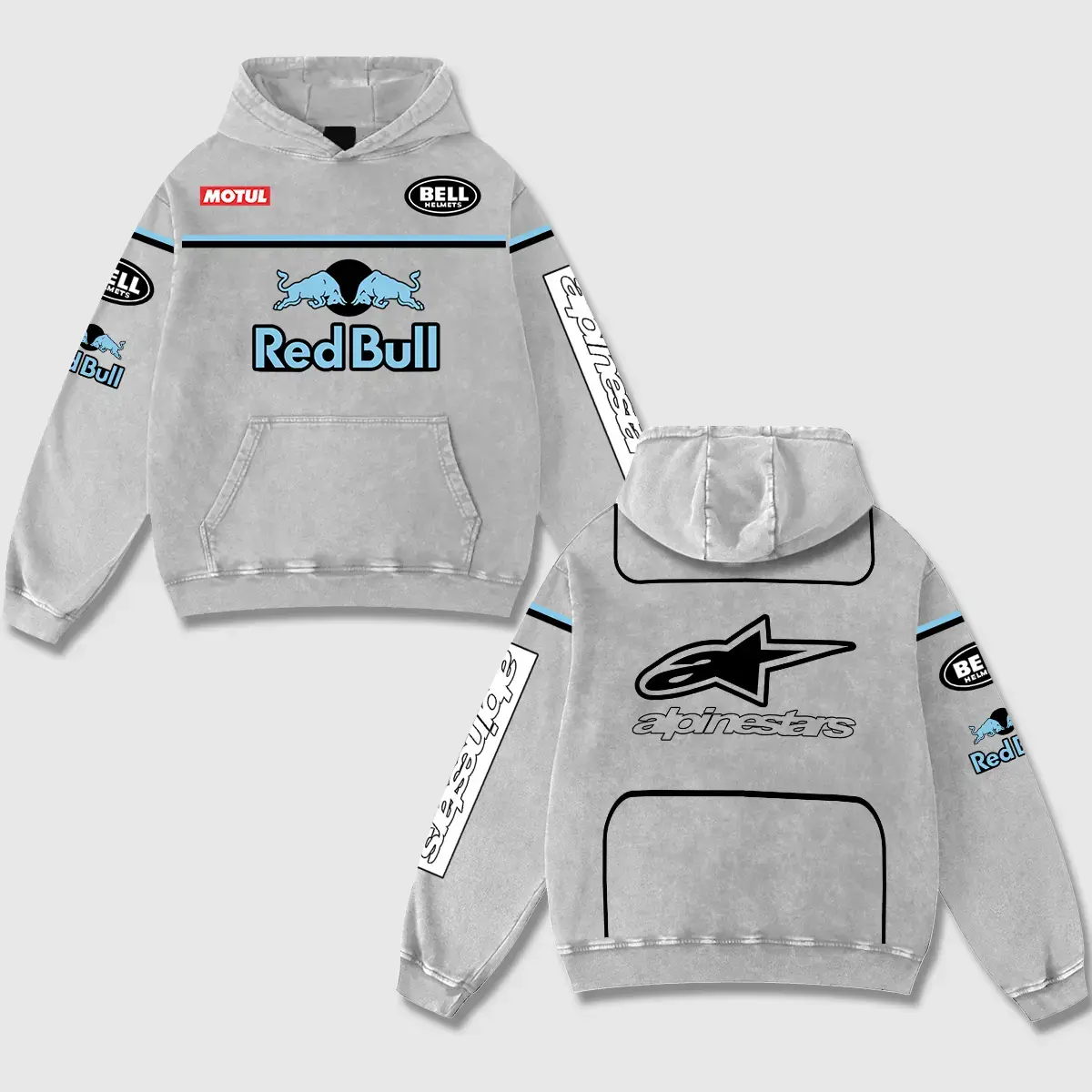 Retro Racing Retro Acid Washed Hoodie Motor World Champion Enthusiast Apparel Streetwear Racing Team Super Motorsports Clothing Motobike Riders Supermotor Off-Road Dirt Bike Fan Gear Cotton For Motor Fan