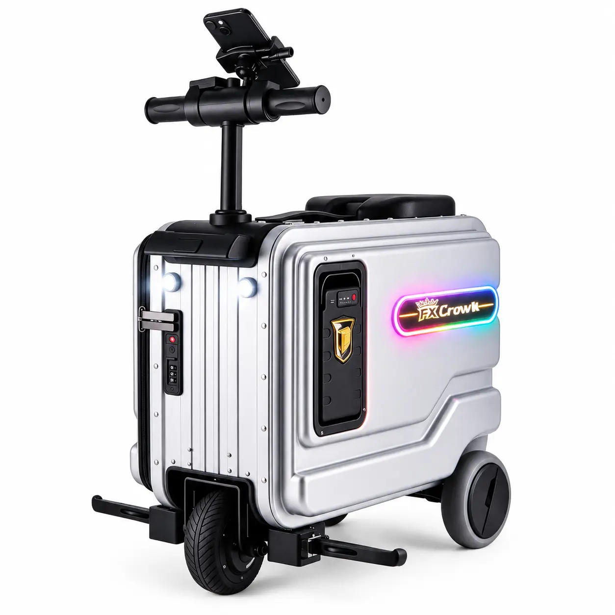 2-in-1 Electric Ride-On Suitcase, Foldable Scooter Luggage for Family Travel, TSA Approved Carry-On with 6.2 Mile Range & 260lbs Capacity
