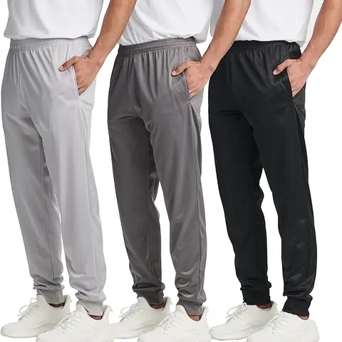 3 Pack Men Slim Fit Fleece Lined Casual Jogger Track Pants Sweatpants Gym Active