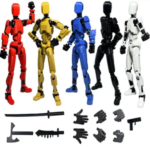 5pc Assembled T13 Multi-Jointed Movable Action Figure Set, Lucky Desktop Decor, Creative Collectibles, Teen Boy Gift, Cool Stuff for Teen Boys