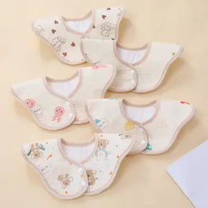 Baby Bib Anti-Leakage Anti-Vomiting Four-Layer Cloth Saliva Towel Newborn Baby Bib Spring Summer Thin Cleaning Towel Cross-Border