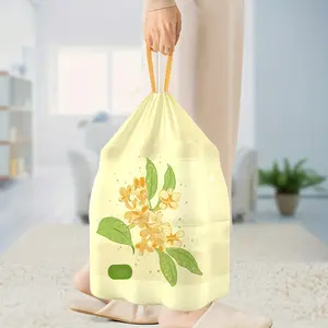 Thick Trash Bags, Large Osmanthus Scented Rope Handle Garbage Bags, Ideal for Kitchen, Office, Restaurant, Living Room, Outdoor, RV