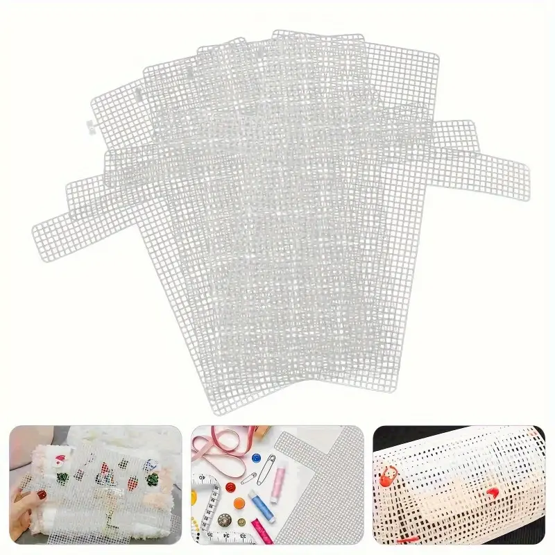 3pcs, White Mesh Plastic DIY Craft Material, Hollow Woven Sheet, Solid Color Bag Fabric for For DIY Craft, High Quality Material