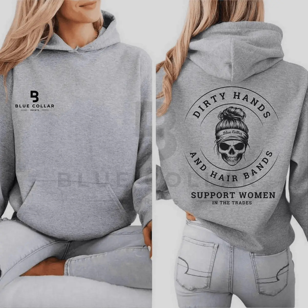 E Collar Hoodie Sweatshirt And T-Shirt - Support Blue Collar Women - Support Women In The Trad Ultra-Soft Cotton Hoodies Hoodied Hoodies for Men &