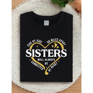 Side By Side Or Miles Apart Sisters T-Shirt, Sister Trip Shirt, Sister Vacation Matching Outfit, Weekend Trip Shirts For Sisters, Matching Sisters Shirt.
