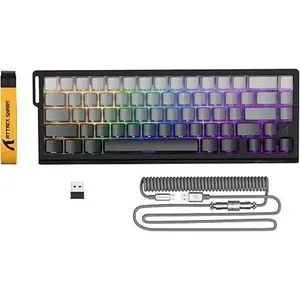 ATTACK  X68PRO HE Rapid Trigger  Keyboard, 0.01mm RT Accuracy 8000Hz Wired Gaming Keyboard, Adjustable Actuation, Snap Tap, RGB Backlit,  , C01 Coiled  -Black Gradient
