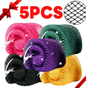 Authentic African Net Sponge, Exfoliating Bath Loofah, Body Scrubber for Women and Men, Daily Skincare, Travel Portable Bath Accessories, Christmas Gifts