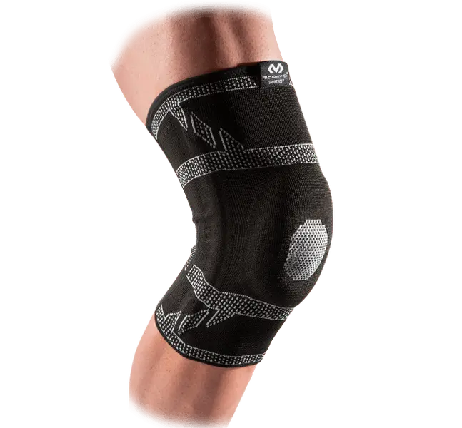 McDavid ELITE Compressive Fabric Sports Sleeve - 4-Way Stretch Elastic Knee Support with Gel Buttress & Stays, Additional Support for Minor to Moderate Ligament Instabilities & Patella Tracking Issues, Compressive Fabric Sports Sleeves & Support