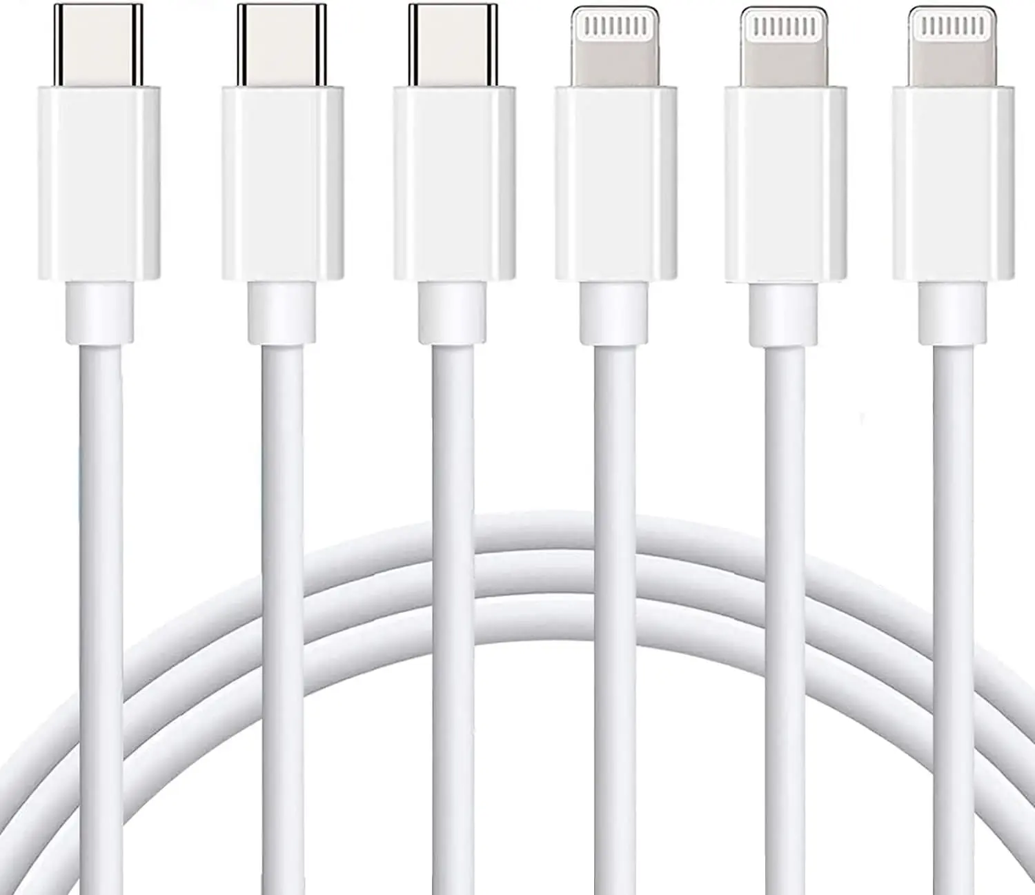 Lightning Cable [MFi Certified] 3Pack 6FT iPhone Fast Charger Cable Power Delivery Type C Charging Cord Compatible with iPhone 14 13 Pro Max 12 12 Pro Max 11 XS XR X 8 iPad,White
