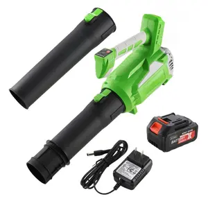 [LuckyNote] Leaf blower cordless with battery and charger, extended nozzle, lightweight handheld design for yard cleaning, car water blowing, leaves and dust (green)