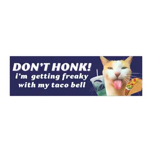 Funny Meme Cringe Cat Taco Bell Car Magnets, Humorous Vehicle Decal, Baja Blast Lover, Meme Joke Gift, Crunchwrap Enjoyer, Kitty Taco Lover