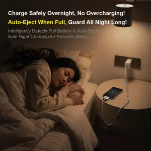 140W Physical-Disconnect Battery Guard, Compatible with iOS and Android, auto&self eject charger,Smart Auto-Stop Charging Accessory for Mobile Smartphones & Handheld Devices, Anti-Overcharge Protection for Safe Overnight Charging