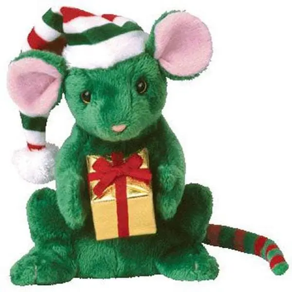 TY Beanie Baby - TIDINGS the Holiday Mouse (Internet Exclusive) (7 inch) (2003) MWMTs