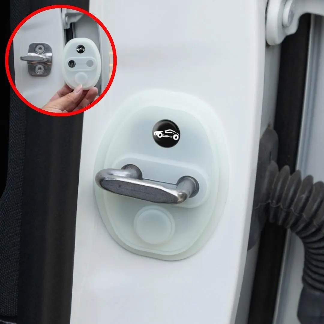 Car door lock buckle protective cover, rust proof protective cover, luminous protective cover, car door lock shock-absorbing buffer rubber pad, lock buckle rubber sleeve, Sticker For Cars