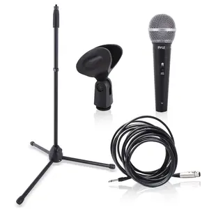 Dynamic Microphone Kit - Clear Sound, Metal Stand, Canvas Bag, 16.4ft Cable