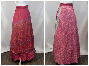 Plus Size Ankle Saree Wrap Skirt Handcrafted from Upcycled Indian Sarees Eco-conscious Fashion Adjustable Flattering Fit Limited Edition