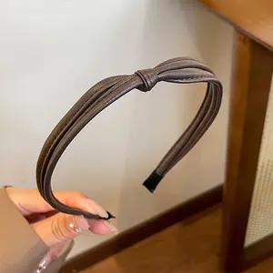 [Stylish Headbands] PU Leather Knotted Headbands | PU|1pcs| Leather | Retro/Simple Design | Face Wash, Makeup, or Casual Attire | Autumn & Winter for Women | Retro/Simple