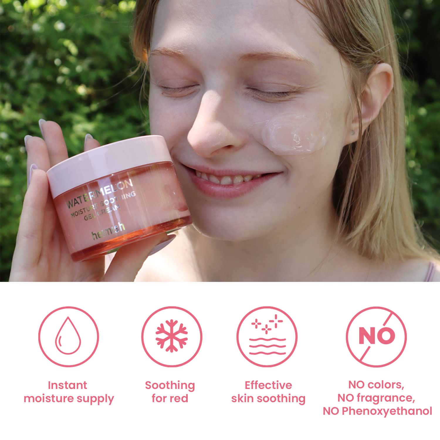 [Heimish] Watermelon Moisture Soothing Gel Cream 110ml – Hydrating & Cooling Gel for Face and Body, Soothes Redness, Hypoallergenic Formula