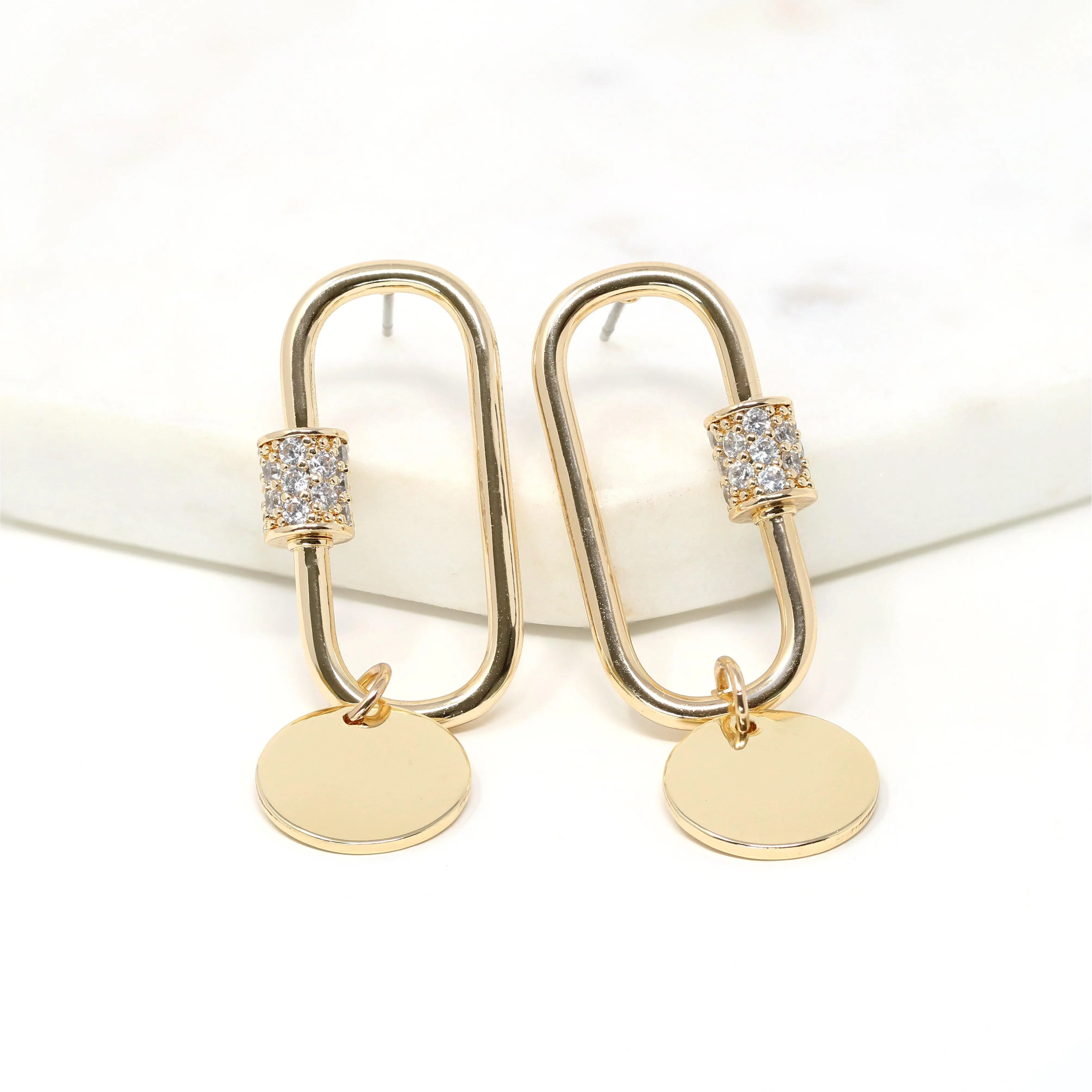 Bauble Sky Carabiner Lock Earrings | Personalized Chic for Any Occasion | Add to Cart Buy Now | Screw-Opening Lock & Customizable Charms