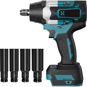 1/2" Cordless  Wrench Compatible with Makita 18V ,516 Ft-lbs 700N.m Brushless High Torque  ,Bare Tool with 4 count Sockets 17/19/20/24mm for Tire Change,Auto Repair