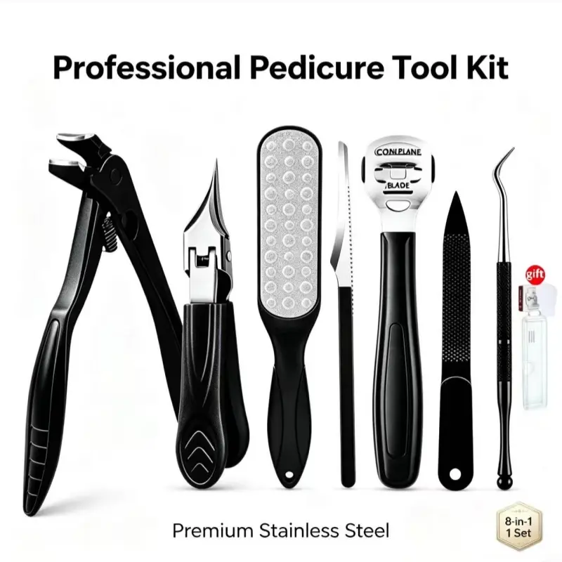 7-Piece Nail Clippers Set for Seniors, Curved-Blade Wide-MouthAngled Nippers with ErgonomicComfort-Grip Handles, Unisex ManicureKit, Nail Care Tool