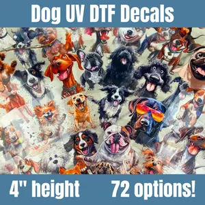 Dog Breed UV DTF DECALS, 4" height, Funny Dog Stickers, Decorative Sticker
