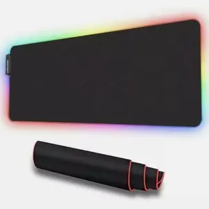 LUXCOMS RGB Soft Gaming Mouse Pad Large Oversized Glowing Led Extended Mousepad 31.5x11.8In Gel Pens Water Resistant Coating Memory Function