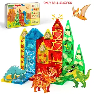 Mini Magnetic Building Blocks Dinosaur Set for Kids, Portable Storage Box Travel Toy for Ages 3+, Perfect Gift for Birthdays & Holidays, Magnetic Building Tiles, Creative Building Blocks