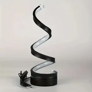 2025 Cross-Border Exclusive Spiral Table Lamp Bar Atmosphere Night Light Modern Simple Adjustable LED Table Lamp Creative Jazz Black Gold Eco-friendly ABS Plastic Metal