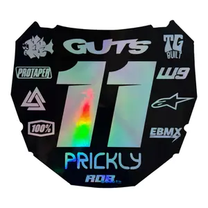 ODI Style Front Number Plate Decal — 11 Logo  (Holographic Chrome)