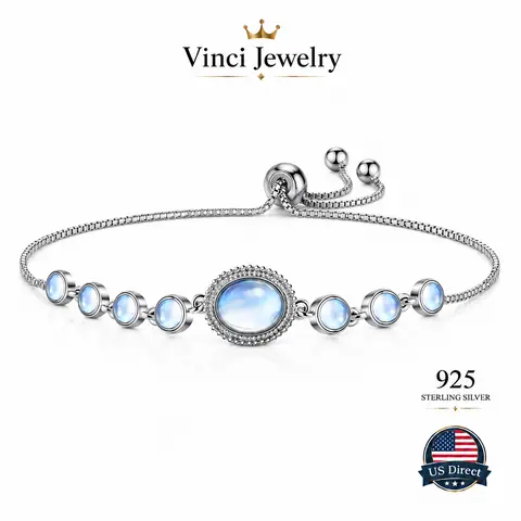 925 sterling silver Boho Celestial Adjustable Chain Bracelet Collection Turquoise Ocean Energy & Moonstone Glow Dainty Wrist Jewelry Minimalist Silver Tone Stackable Bracelets Elegant Nature Inspired Fashion Accessories Beach Vacation Romantic Gift