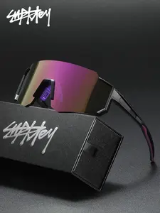 SUPKLEY Unisex Oversized Shield Sunglasses, Lightweight Windproof Design, UV Blocking And Anti Glare, Perfect for Cycling, Hiking and Daily Streetwear, Lightweight Sports Sunglasses