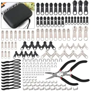 Zipper Repair Kit 197 count, Zipper  with Two Installation Pliers for Sleeping Bags, Jacket, Tent, Luggage, Backpacks