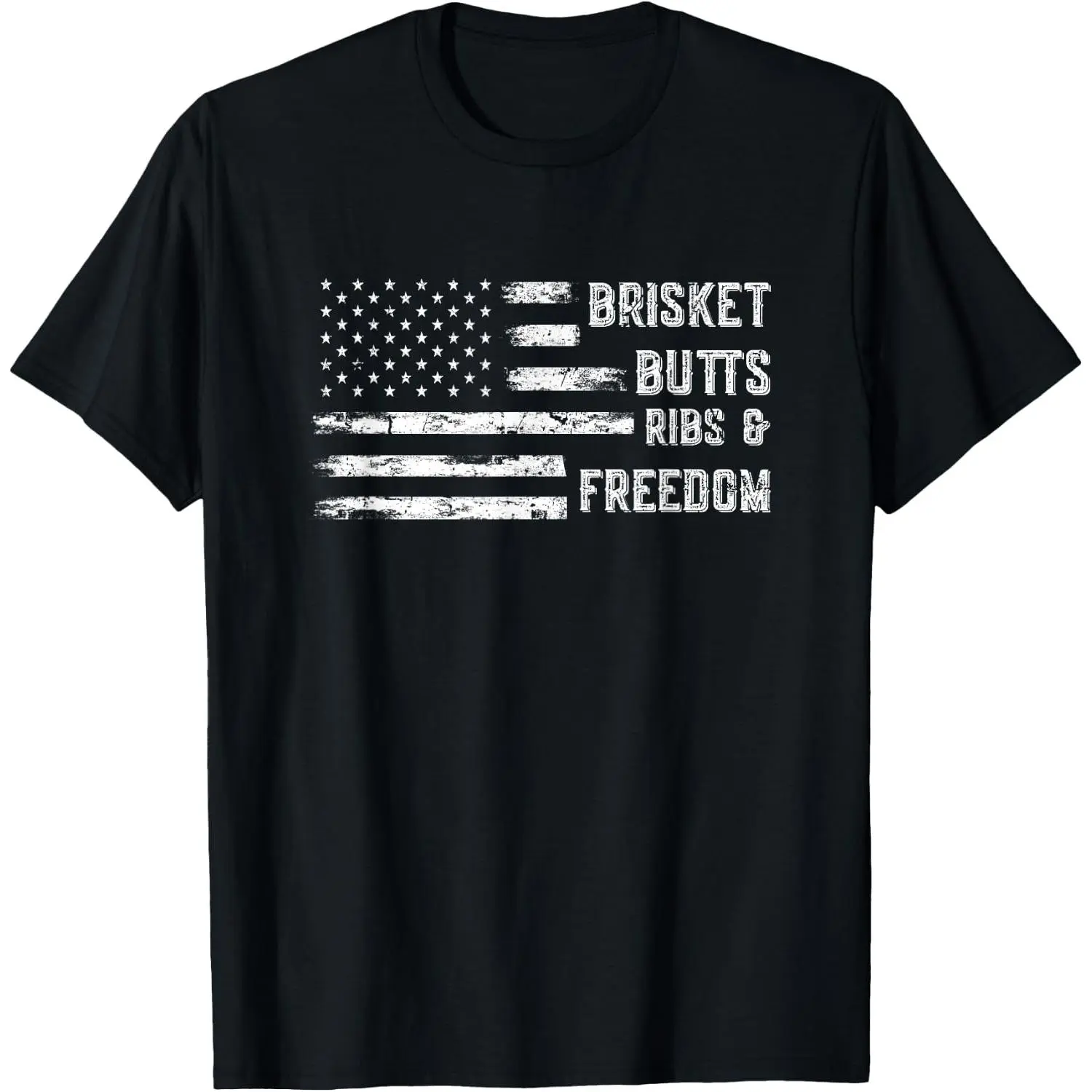 100%cotton Brisket Butts Ribs and Freedom | BBQ T-Shirt
