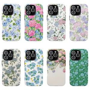 Blue Hydrangea Girly Aesthetic Summer Spring Flowers Fashion Cute 2 in 1 Phone Case with Durable, Shock Absorbing and Stylish Design. Compatible with Iphone 11, 12, 13, 14, 15 16 17 Pro Max and Pro Plus Series A creatively designed new phone case, perfec